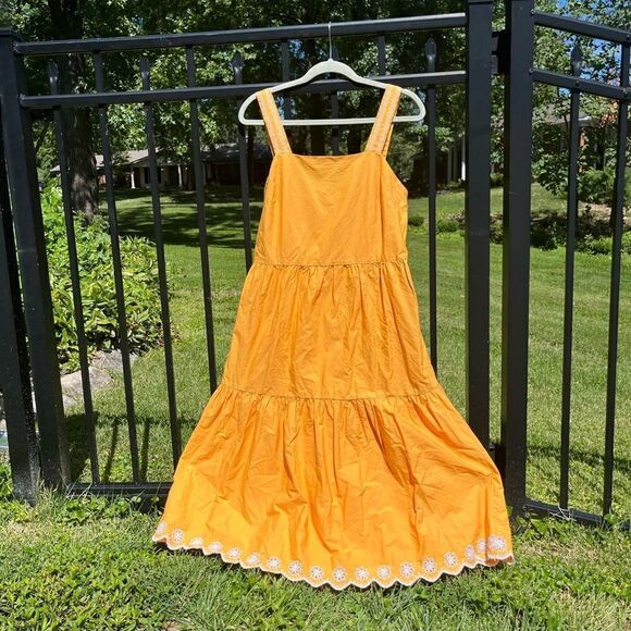 J Crew Embroidered Scallop Tiered Dress - Picture 4 of 12